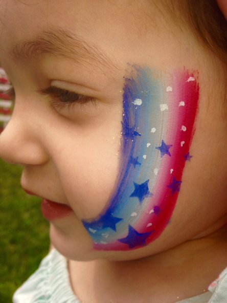 Rainbow face painting for kids