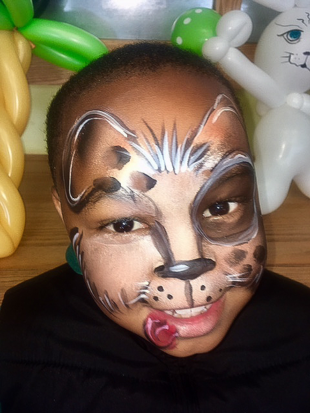 Dog face painting for boy