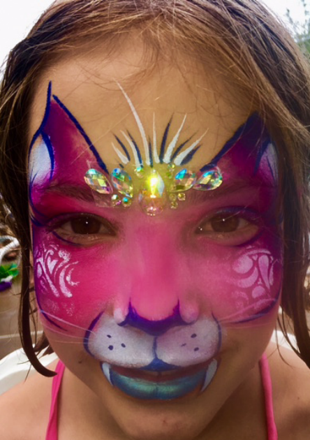 Purple Cat face painting