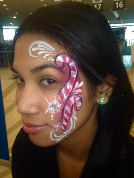 Sweet Candy Cane Face Painting