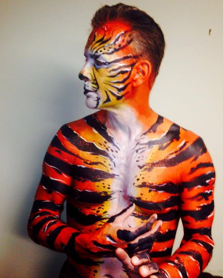 Tiger body painting
