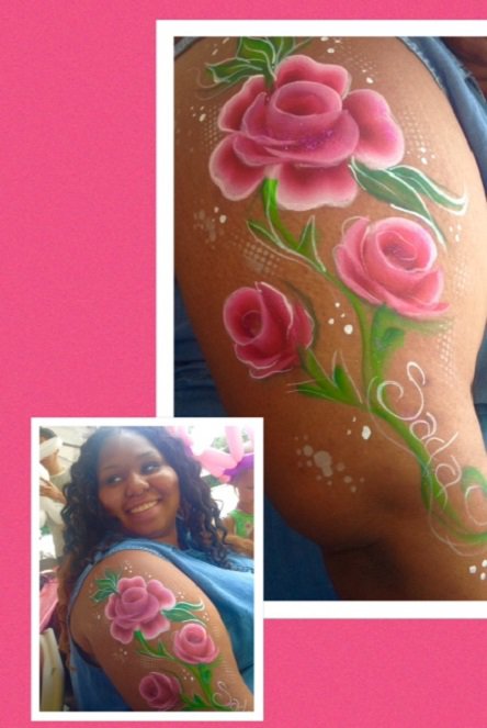 Arm rose body painting

