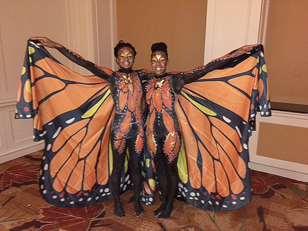 Orange butterfly - full body painting