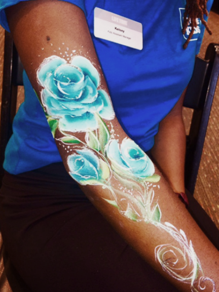Fantasy Blue roses - Arm body painting